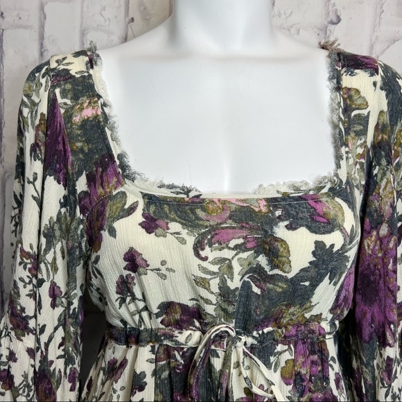 Free People Heart of Gold Watercolor Floral Dress - Picture 4 of 14